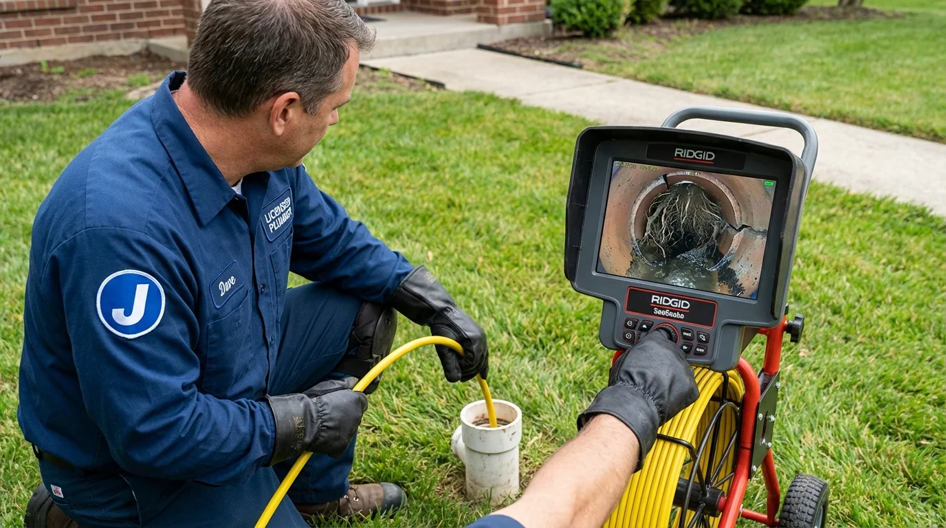 Sewer camera inspection being performed by Johns Plumbing LLC in Lennox